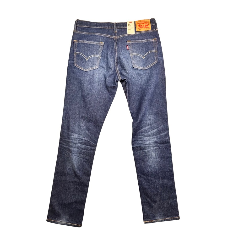 Levis 511 Slim Fit Stretch Jeans Mens 34x32 Dark Indigo Blue Denim 045112369 NWT